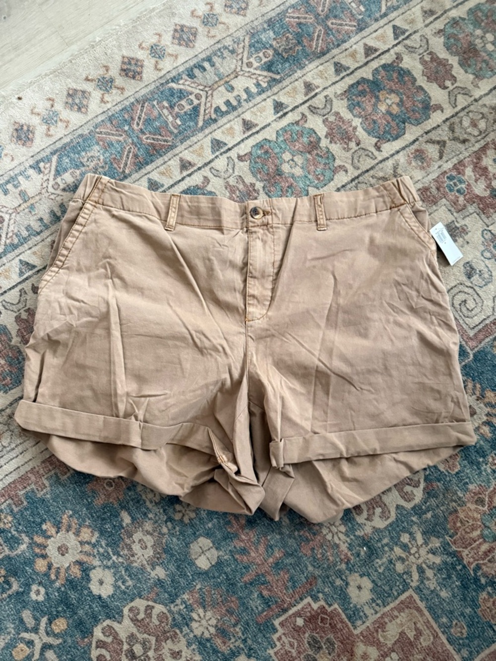 Old Navy Tan Rolled-Hem Bermuda Shorts